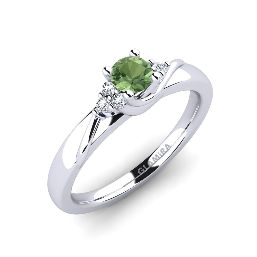 Saphir vert Bague de fiançailles Amaya
