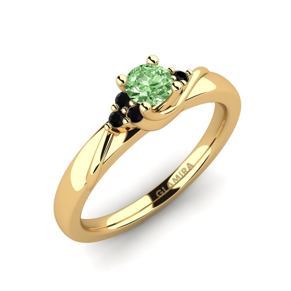 18k Oro Amarillo Anillo de compromiso Amaya