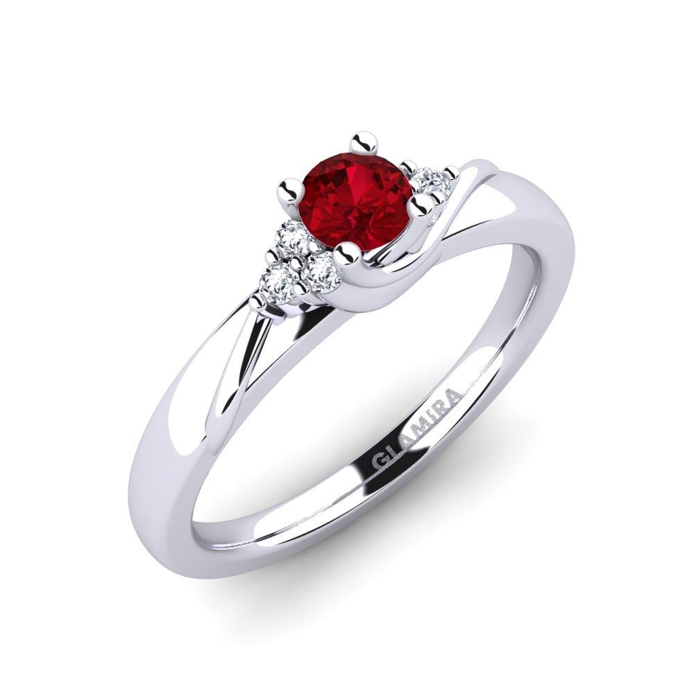 Red Zirconia Engagement Ring Amaya