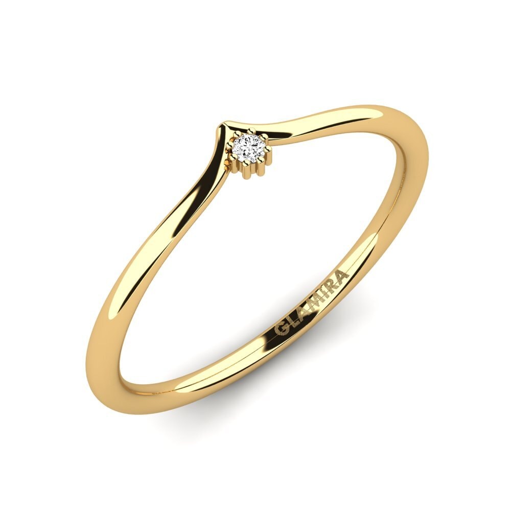 18k Oro Amarillo Moissanita Anillo de compromiso Angelika