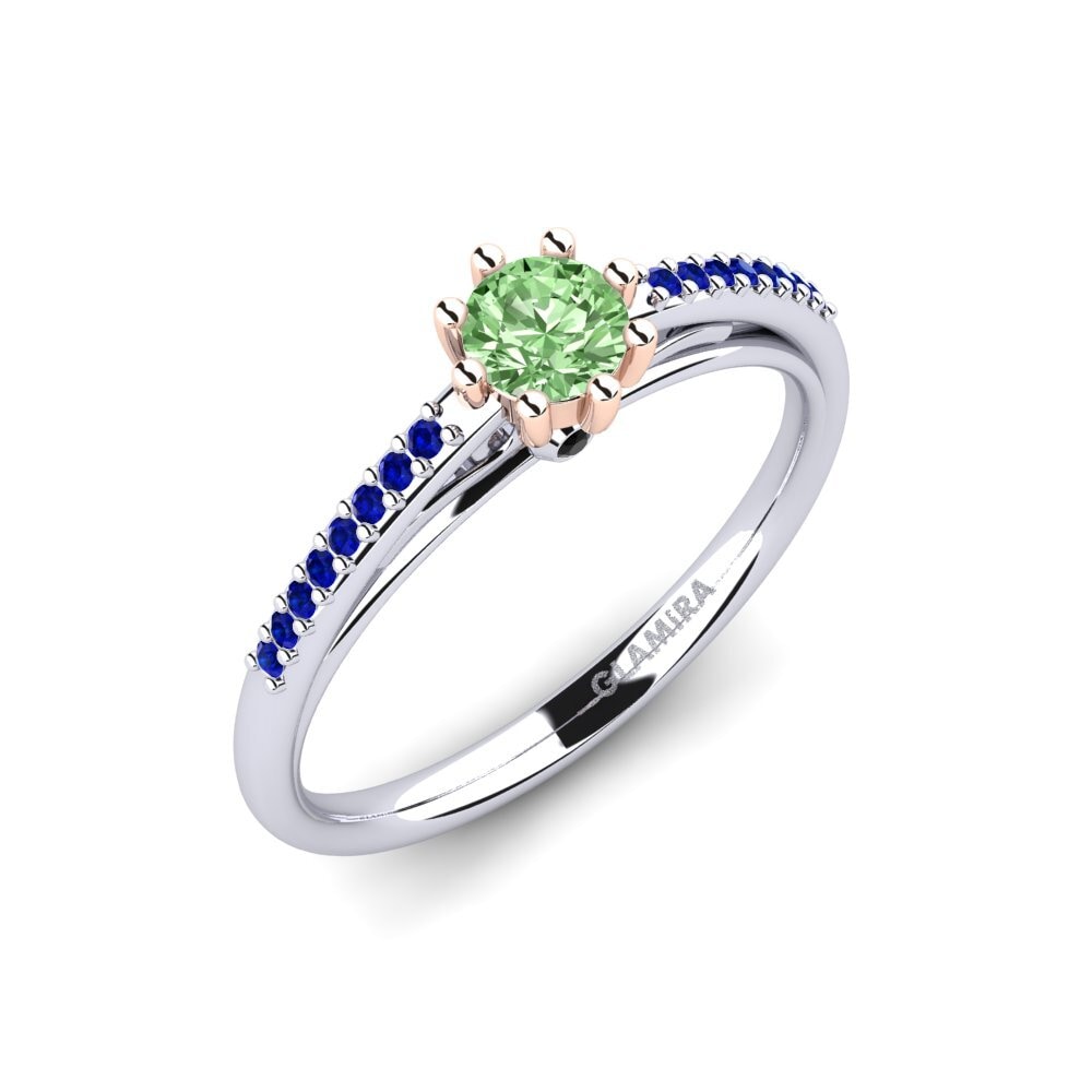 18ct White & Rose Gold Engagement Ring Atoryia