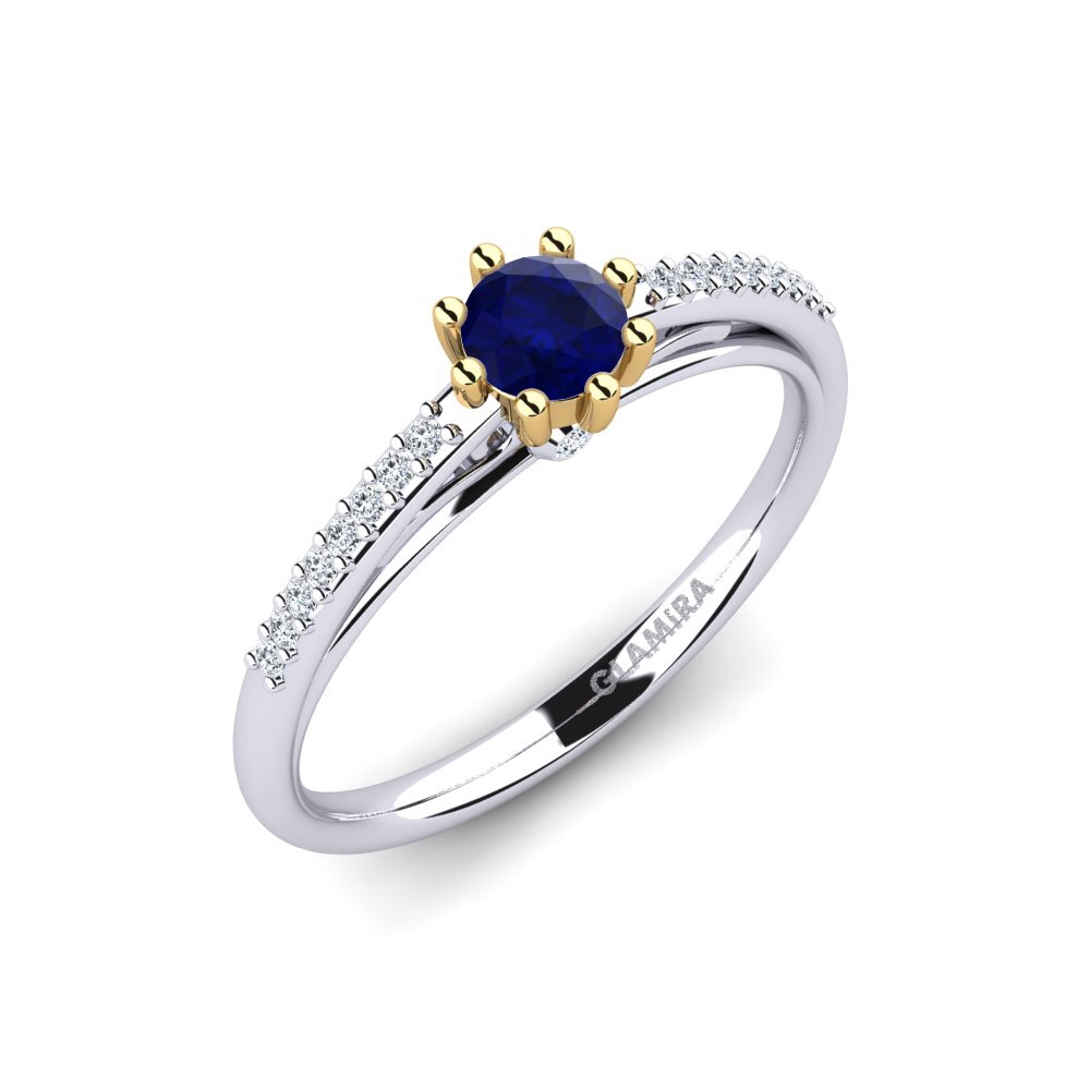18ct White / Yellow Gold Sapphire Engagement Ring Atoryia