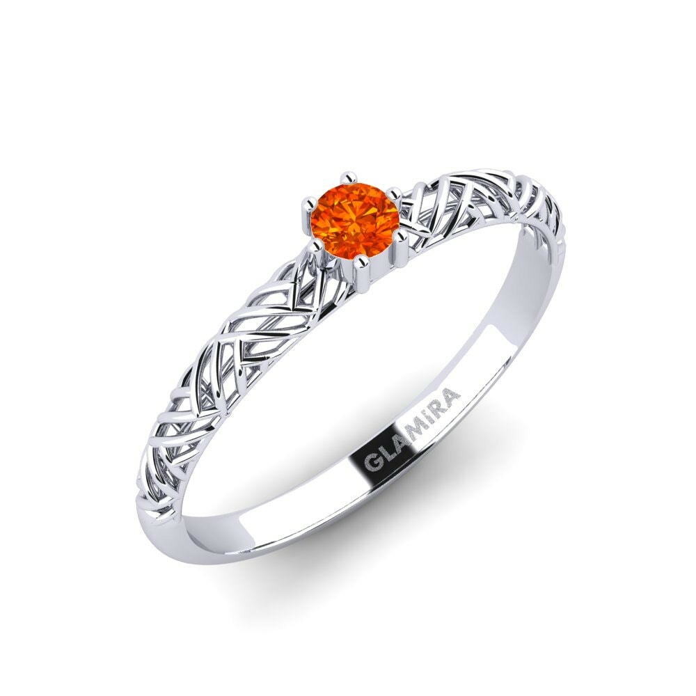 Orange Sapphire Engagement Ring Averasa