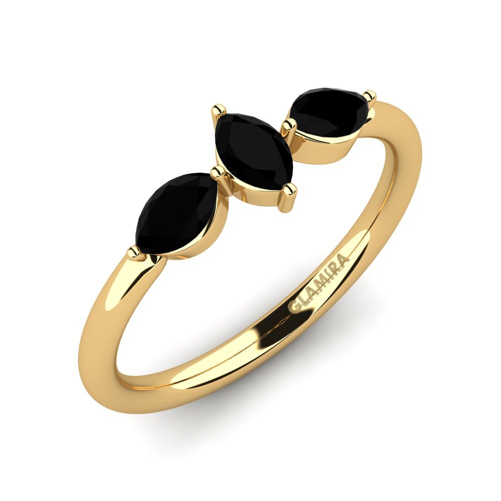 18k Oro Amarillo Anillo de compromiso Avinash