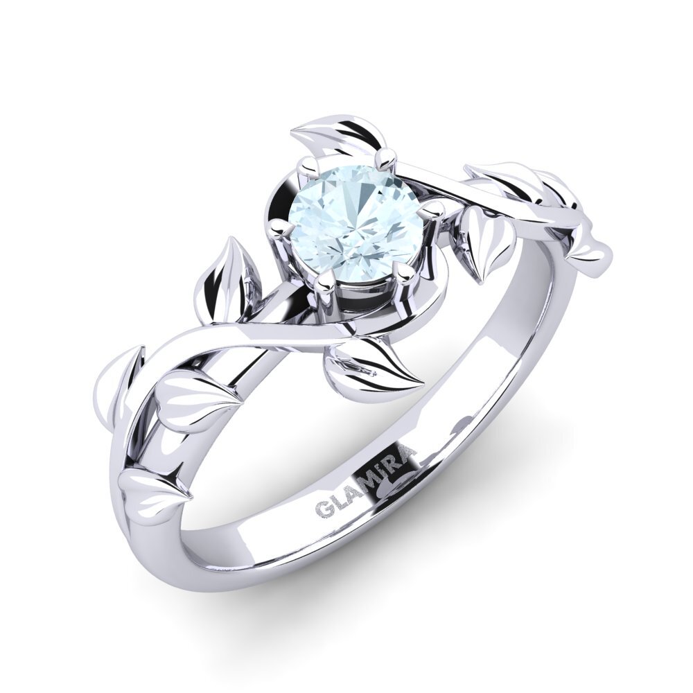 Aguamarina Anillo de compromiso Bagu