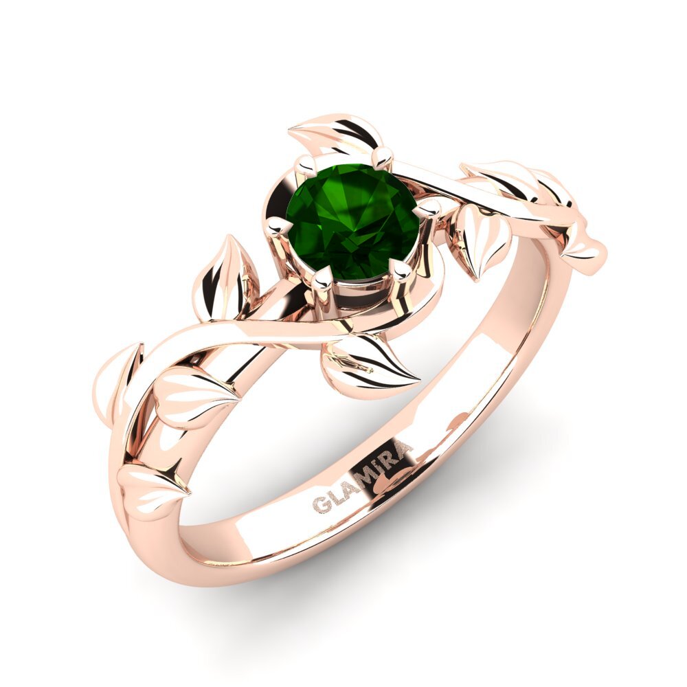 14ct Rose Gold Engagement Ring Bagu