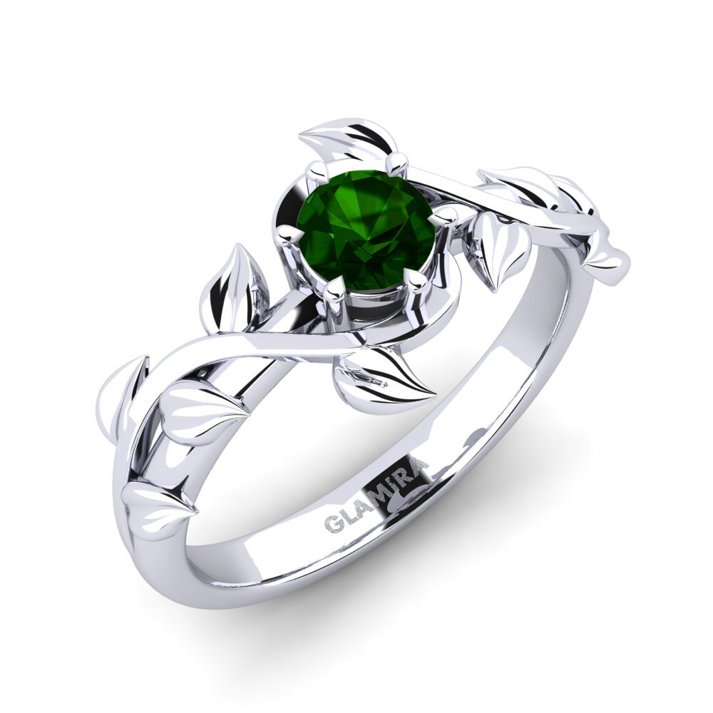 14ct White Gold Engagement Ring Bagu