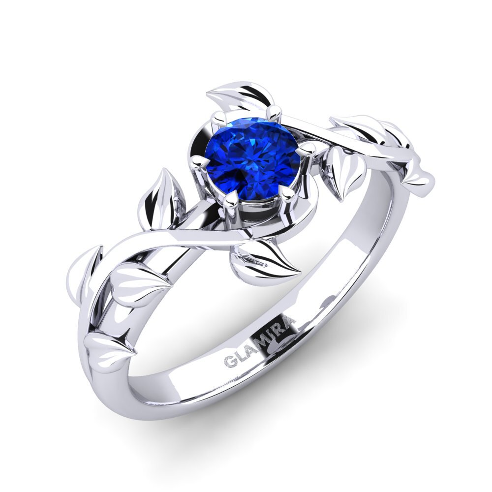 Sapphire (Lab Created) Engagement Ring Bagu