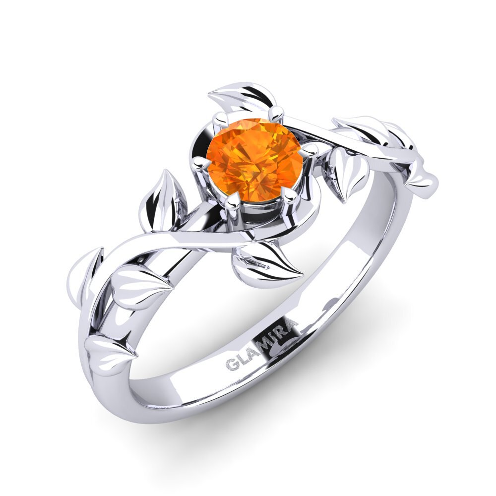 Orangefarbener Saphir Verlobungsring Bagu