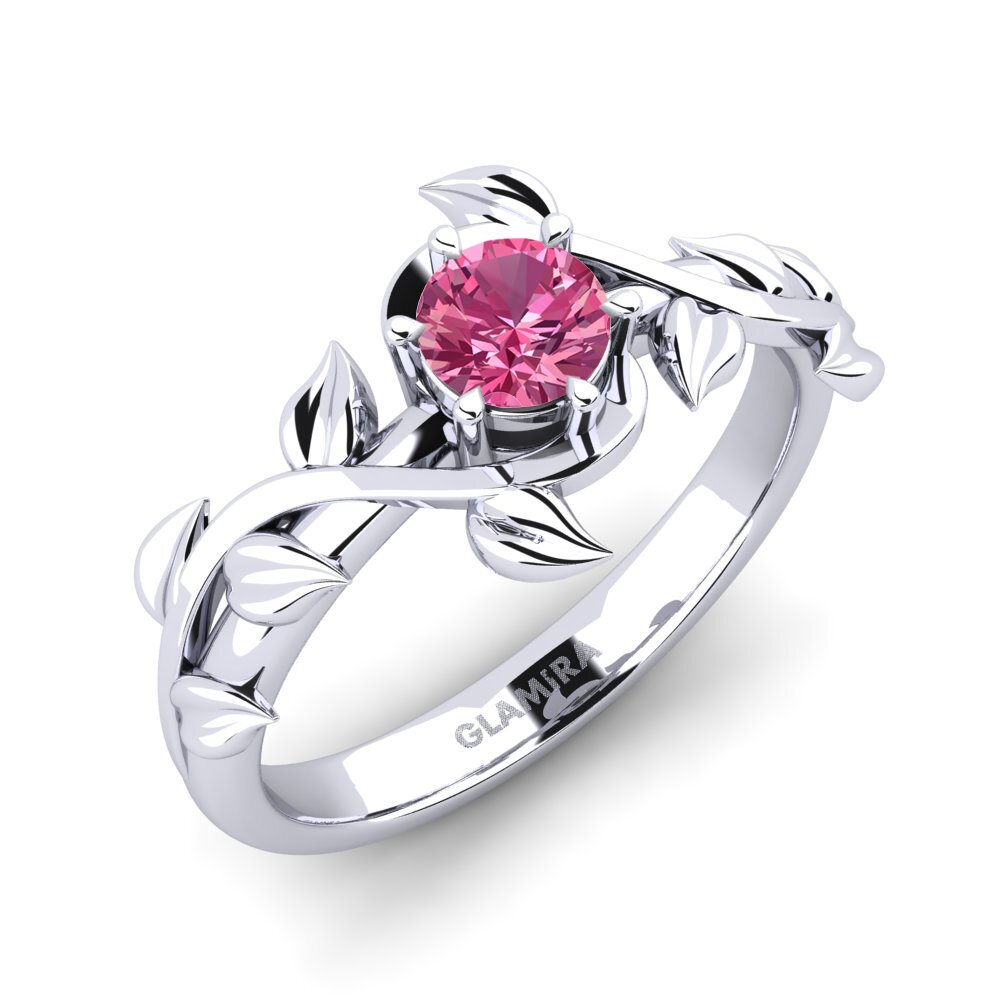 Weißgold 585 Rosa Turmalin Verlobungsring Bagu