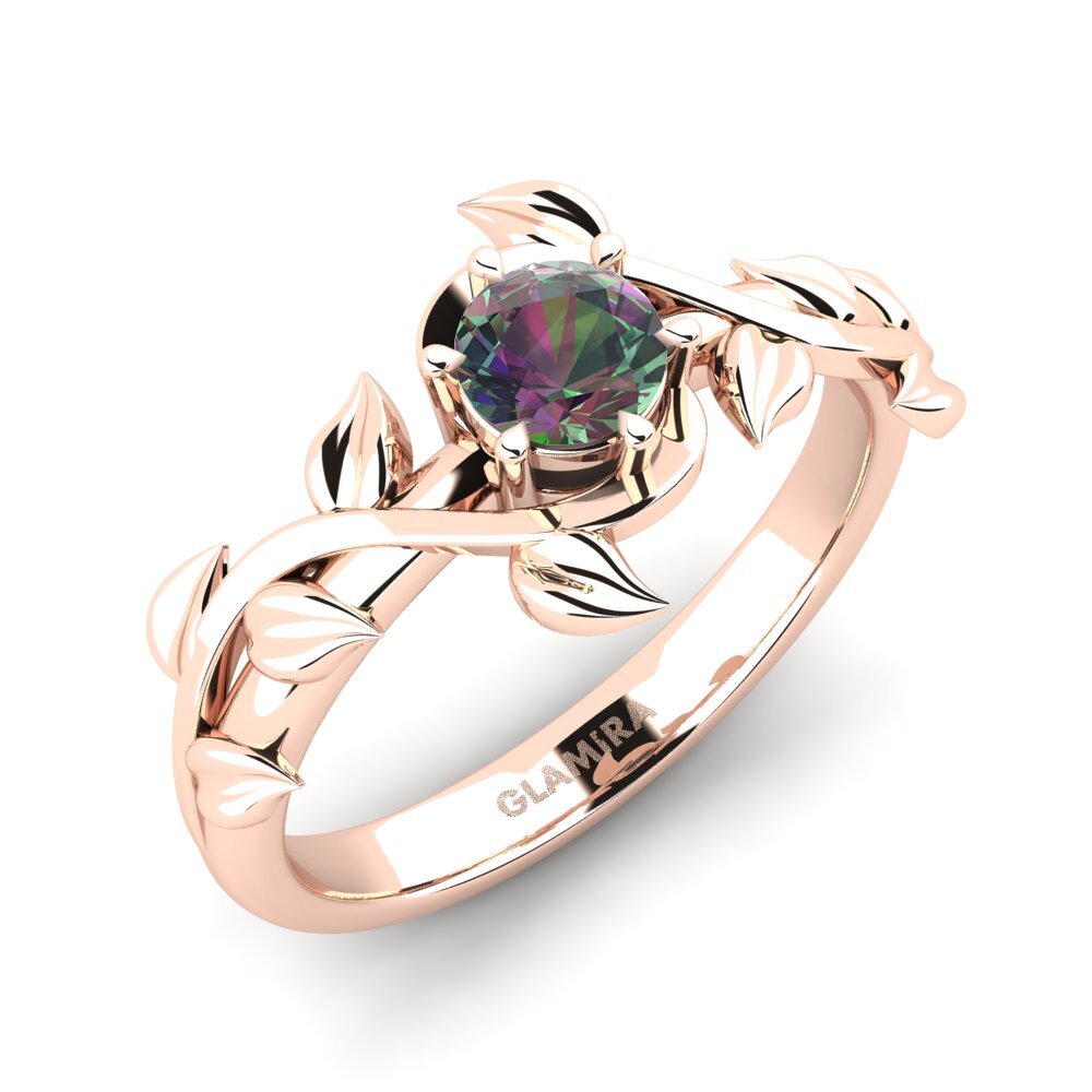 Rotgold 585 Mystic Topas Verlobungsring Bagu