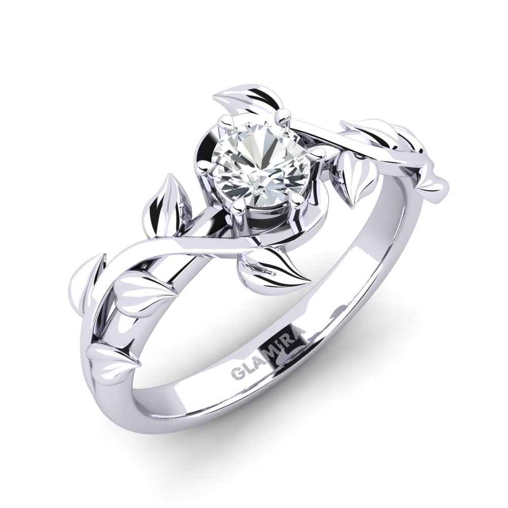 White Zircon Engagement Ring Bagu