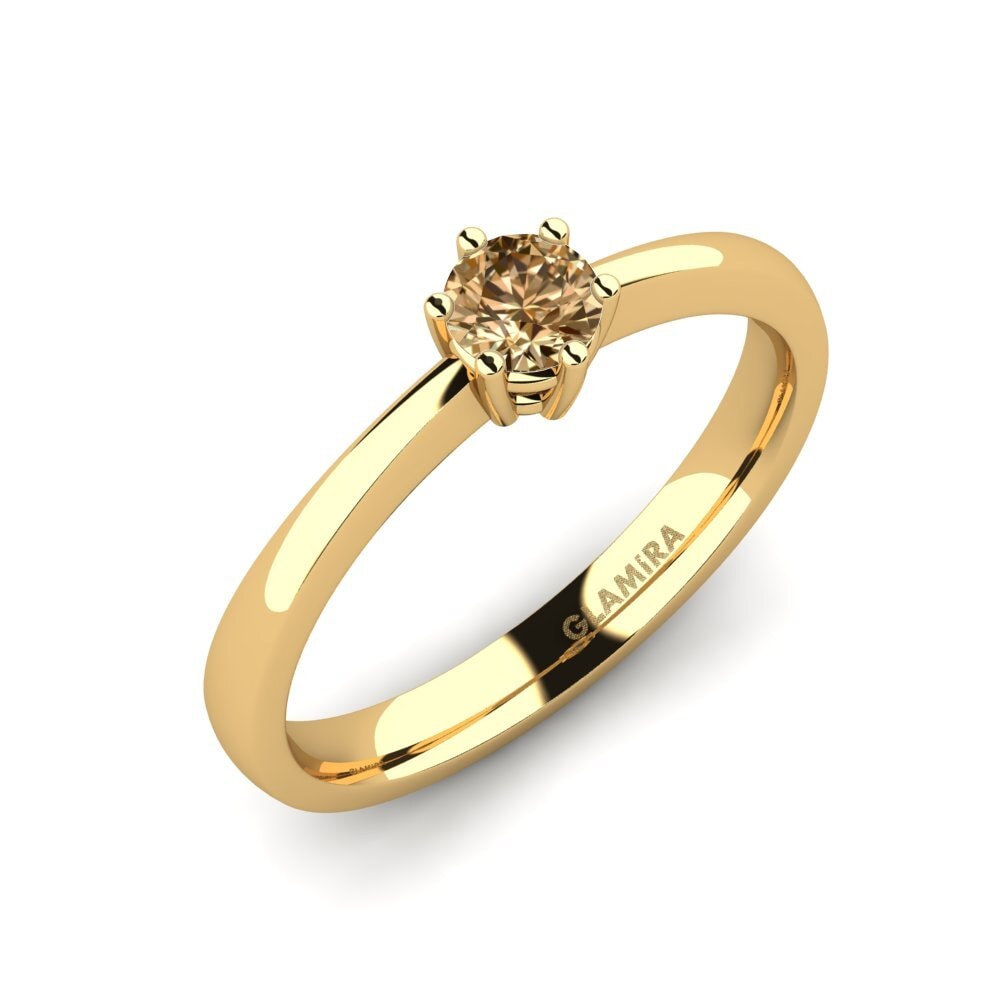 18k Oro Amarillo Anillo de compromiso Belva 0.25 crt
