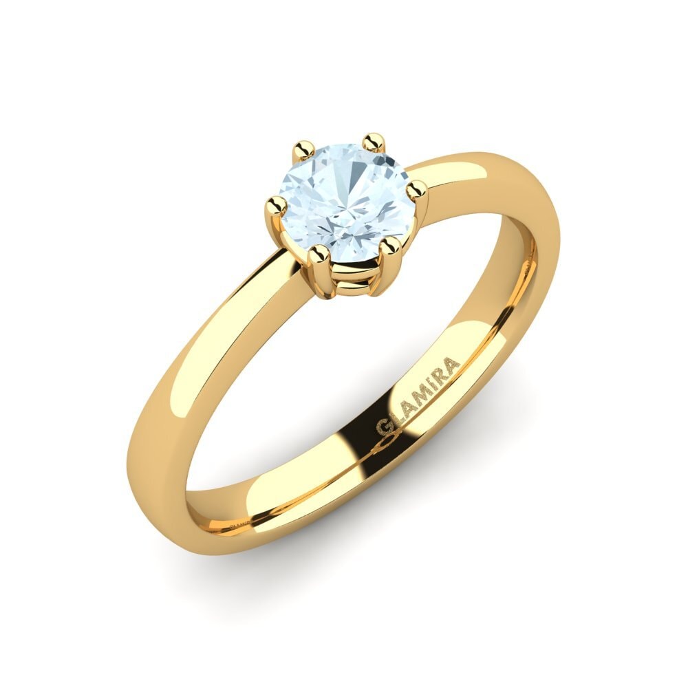 Or Jaune 14k Bague de fiançailles Belva