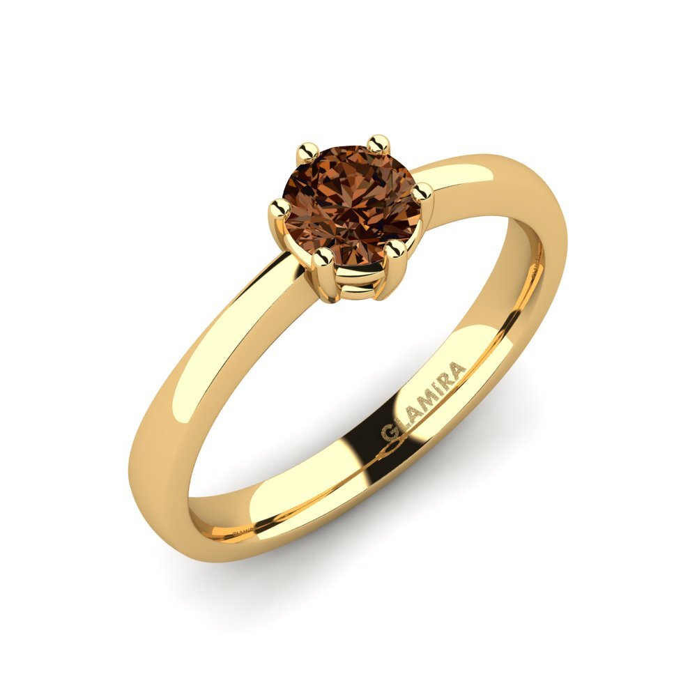 18k Oro Amarillo Anillo de compromiso Belva