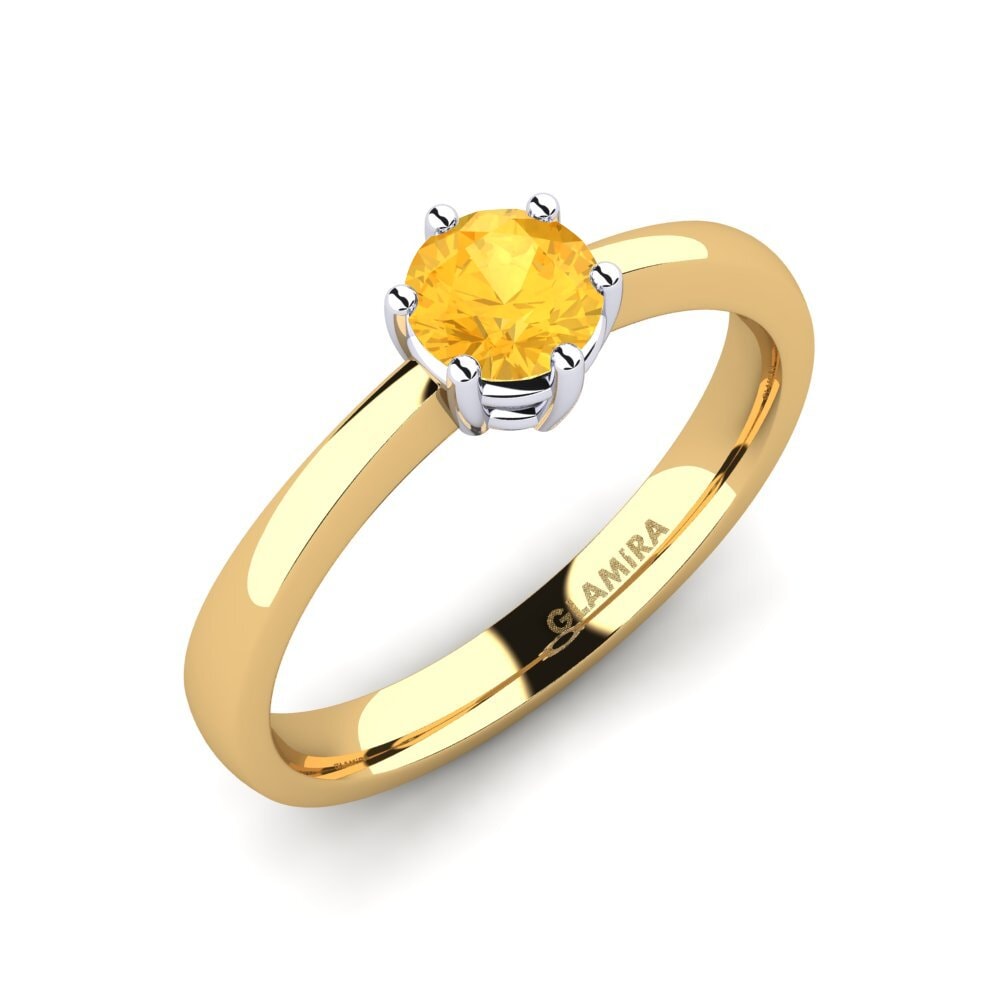 14ct Yellow / White Gold Citrine Engagement Ring Belva
