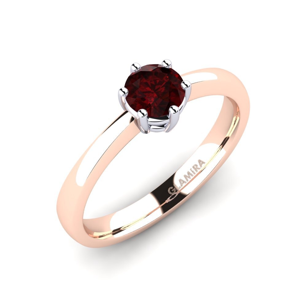9ct Rose / White Gold Garnet Engagement Ring Belva