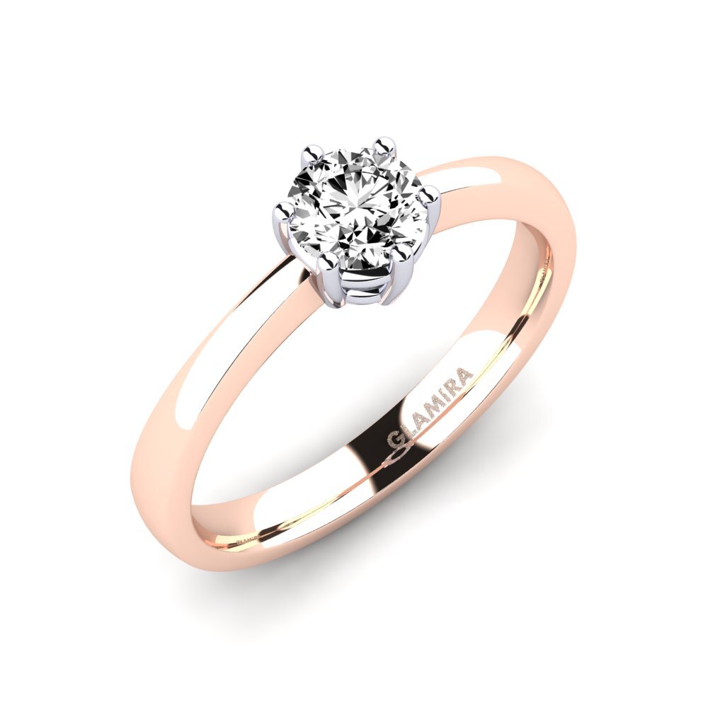 9ct Rose / White Gold Moissanite Engagement Ring Belva