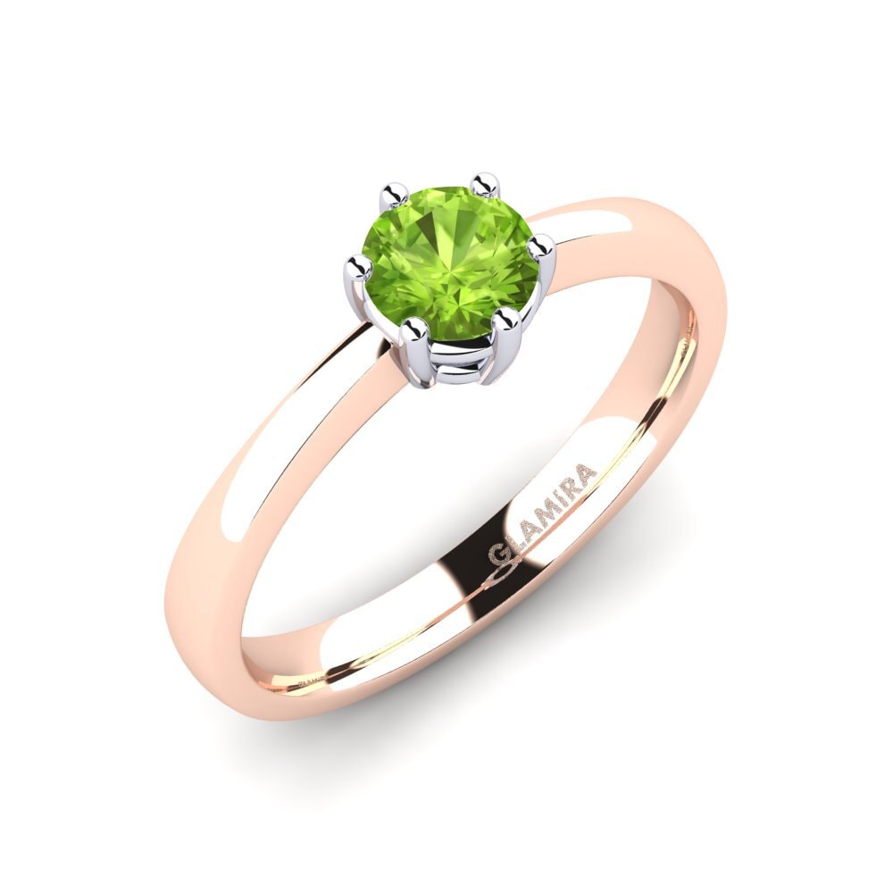 14ct Rose / White Gold Peridot Engagement Ring Belva