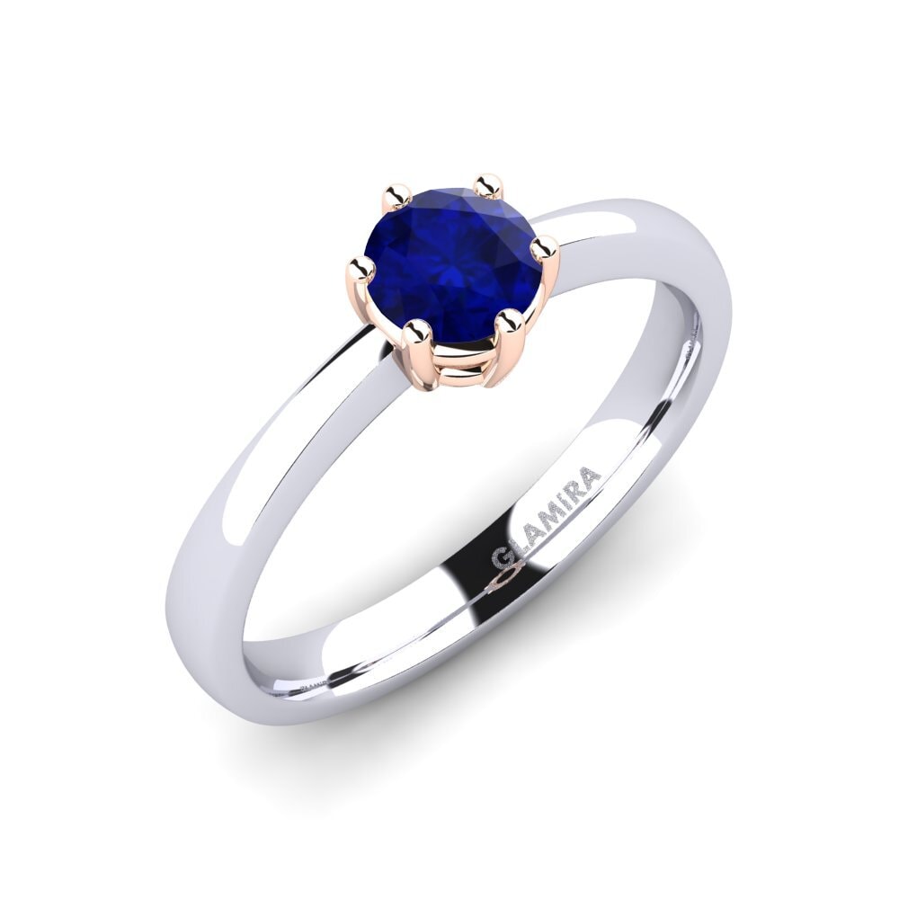 14ct White / Rose Gold Sapphire Engagement Ring Belva