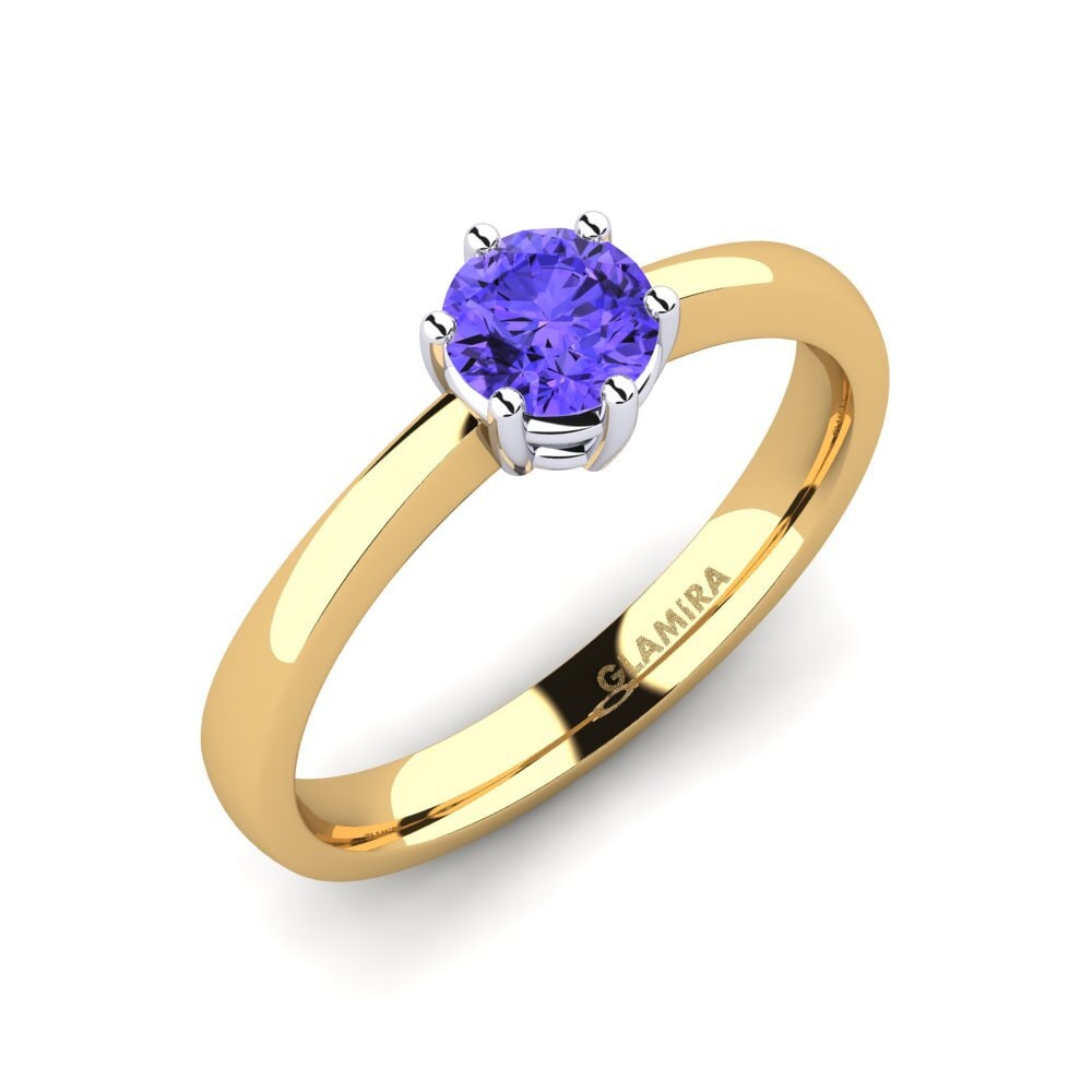 14ct Yellow / White Gold Tanzanite Engagement Ring Belva