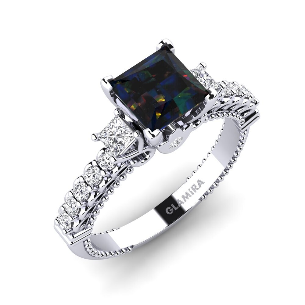 Black Opal Engagement Ring Bernadina
