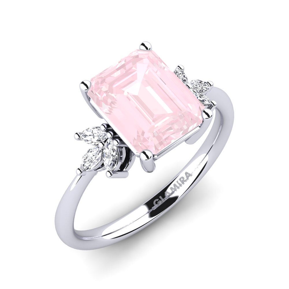Rose Quartz Engagement Ring Besett