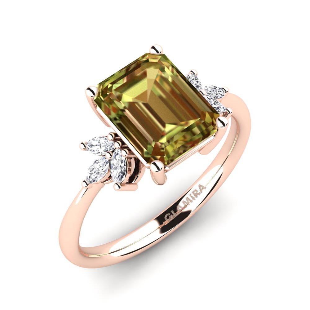9k Rose Gold Sultan Stone Engagement Ring Besett