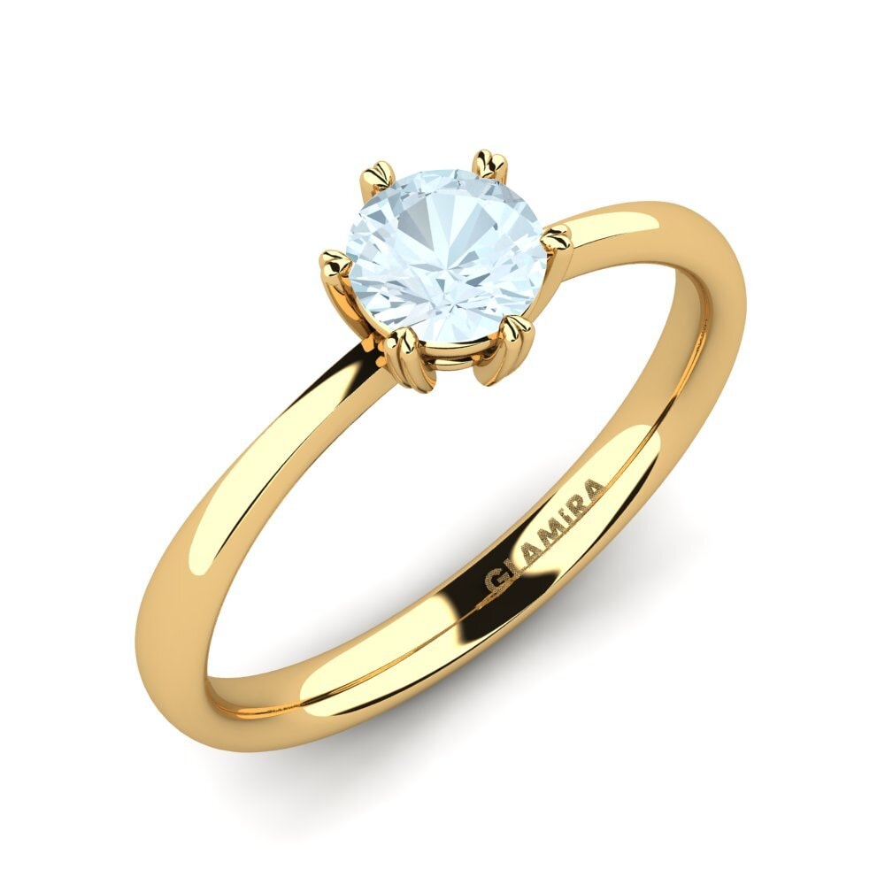 Or Jaune 14k Bague de fiançailles Breadth
