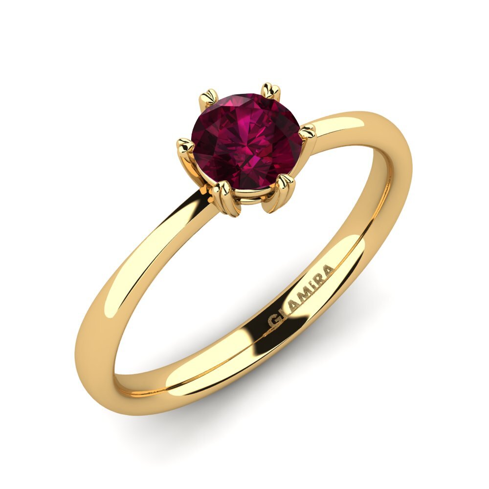 Vàng 9K Đá Rhodolite Nhẫn đính hôn Breadth