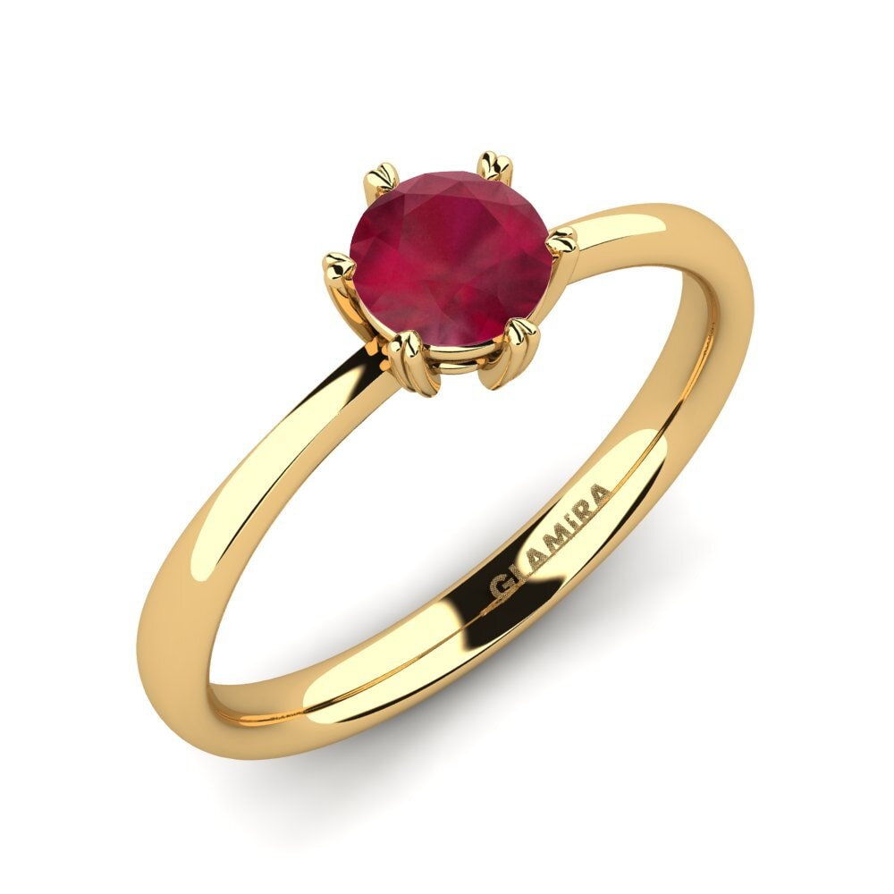 Gelbgold 585 Rubin Verlobungsring Breadth