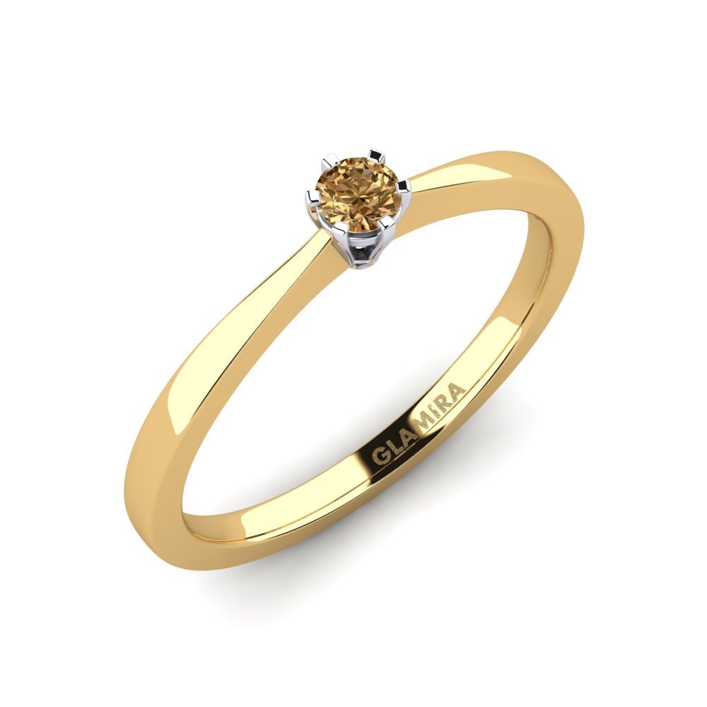 18k Oro Amarillo & Blanco Anillo de compromiso Bridal Rise 0.1crt
