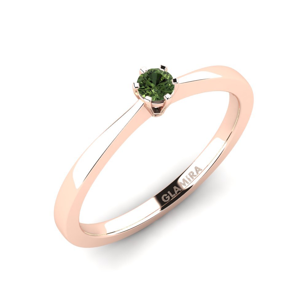 14ct Rose Gold Green Sapphire Engagement Ring Bridal Rise 0.1crt
