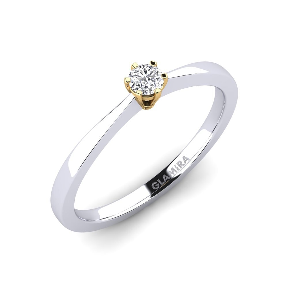 14ct White / Yellow Gold Lab Grown Diamond Engagement Ring Bridal Rise 0.1crt
