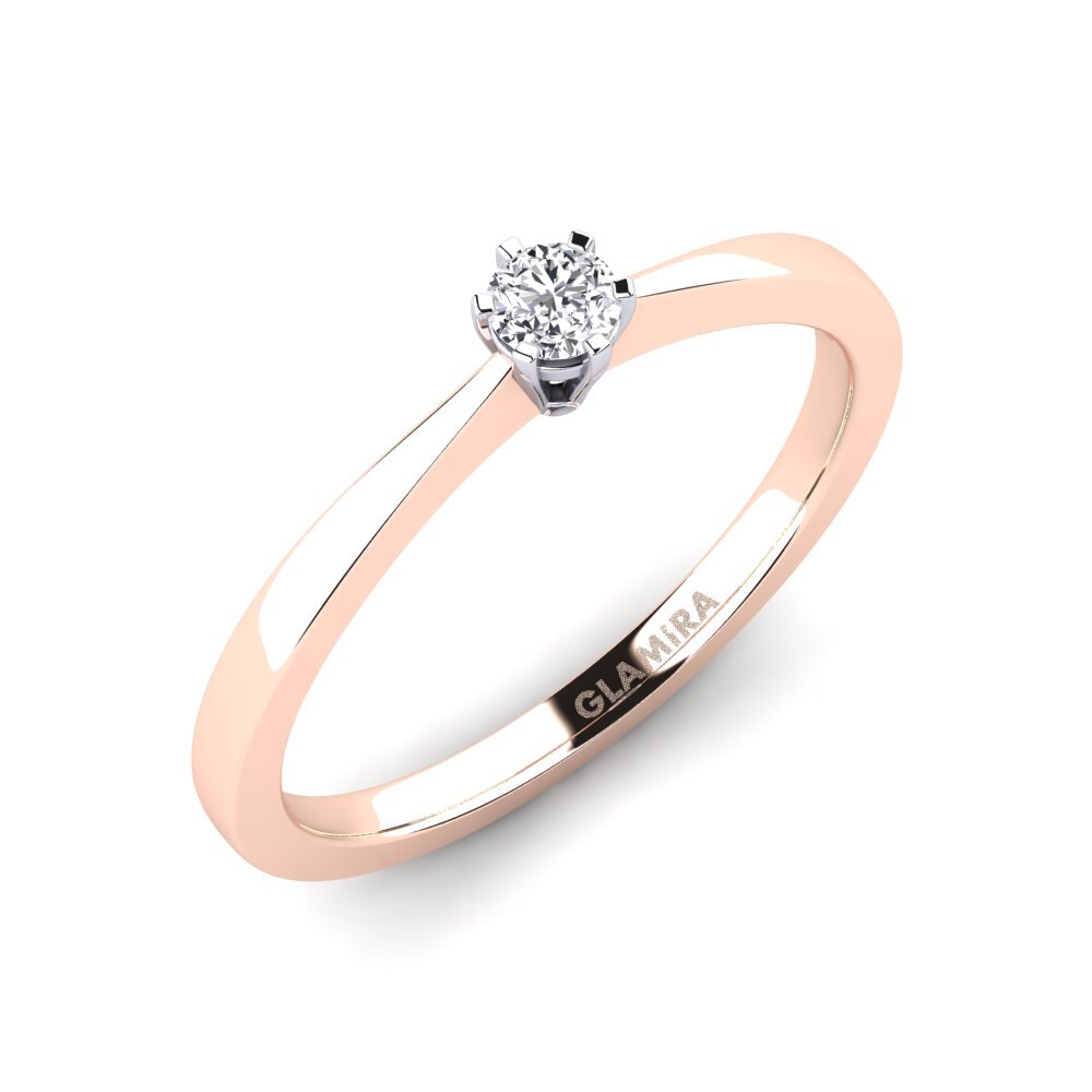 9ct Rose / White Gold Moissanite Engagement Ring Bridal Rise 0.1crt