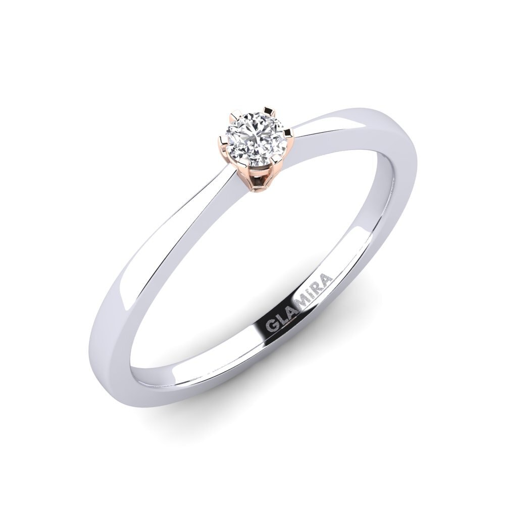 9ct White / Rose Gold Moissanite Engagement Ring Bridal Rise 0.1crt