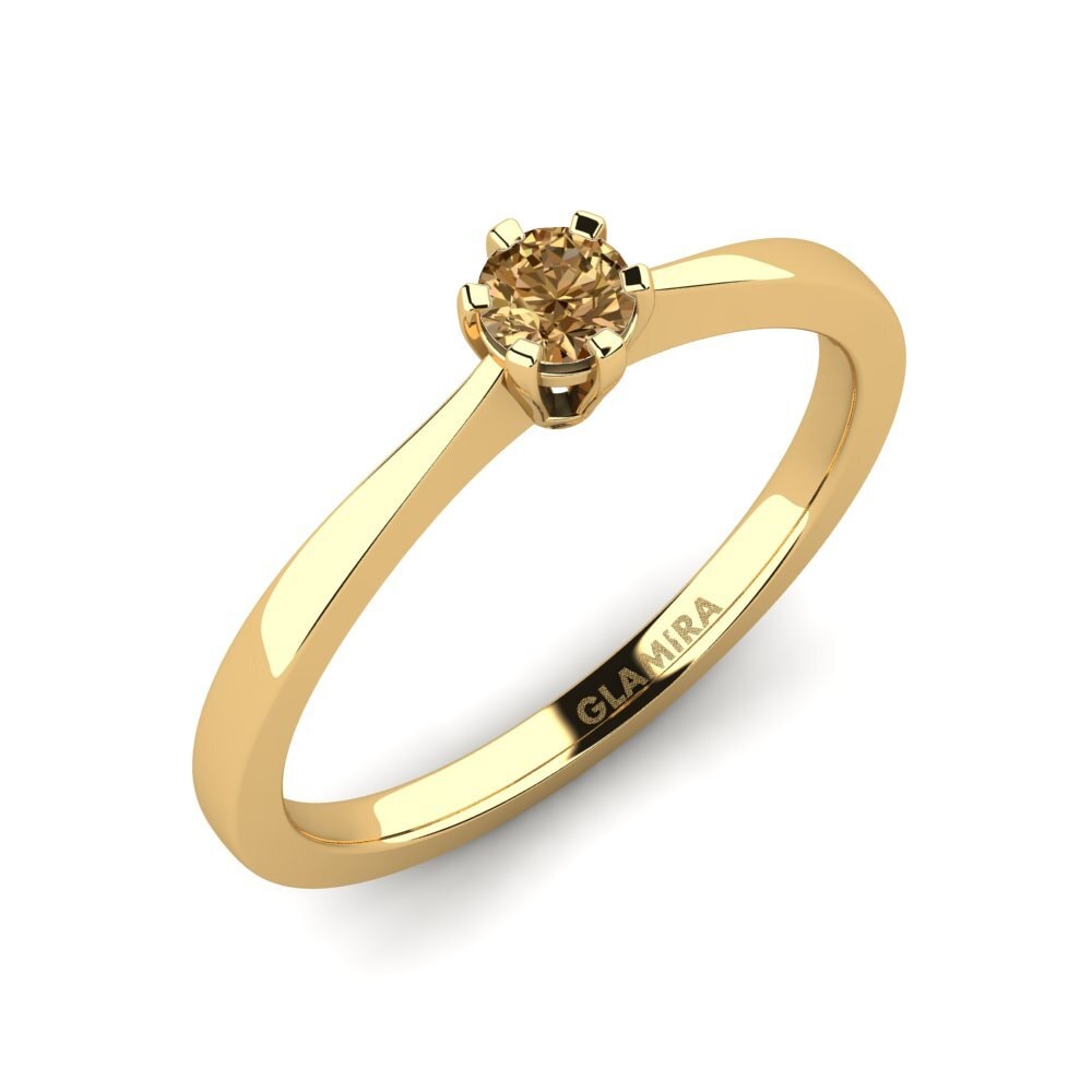 18k Oro Amarillo Anillo de compromiso Bridal Rise 0.16crt
