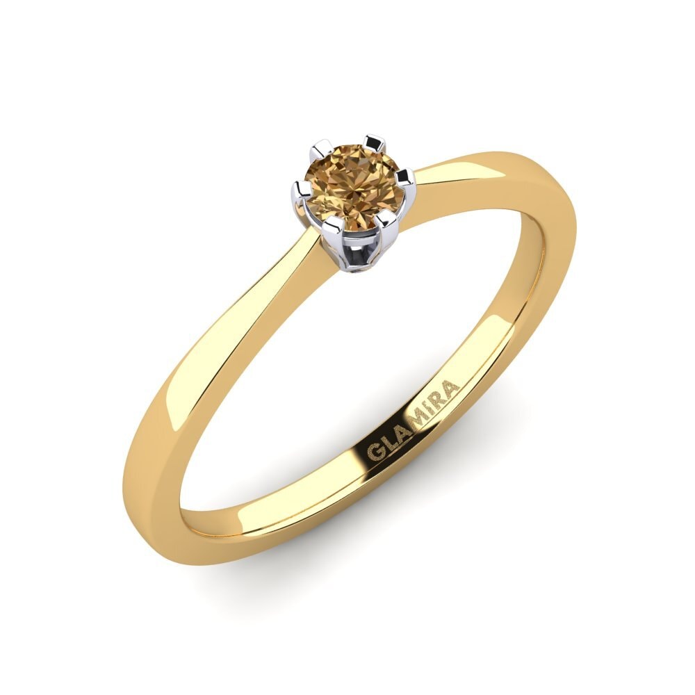 18k Oro Amarillo & Blanco Anillo de compromiso Bridal Rise 0.16crt