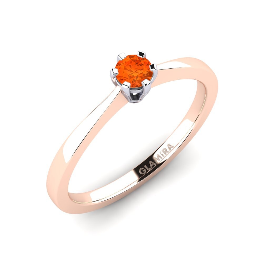 14ct Rose / White Gold Fire-Opal Engagement Ring Bridal Rise 0.16crt