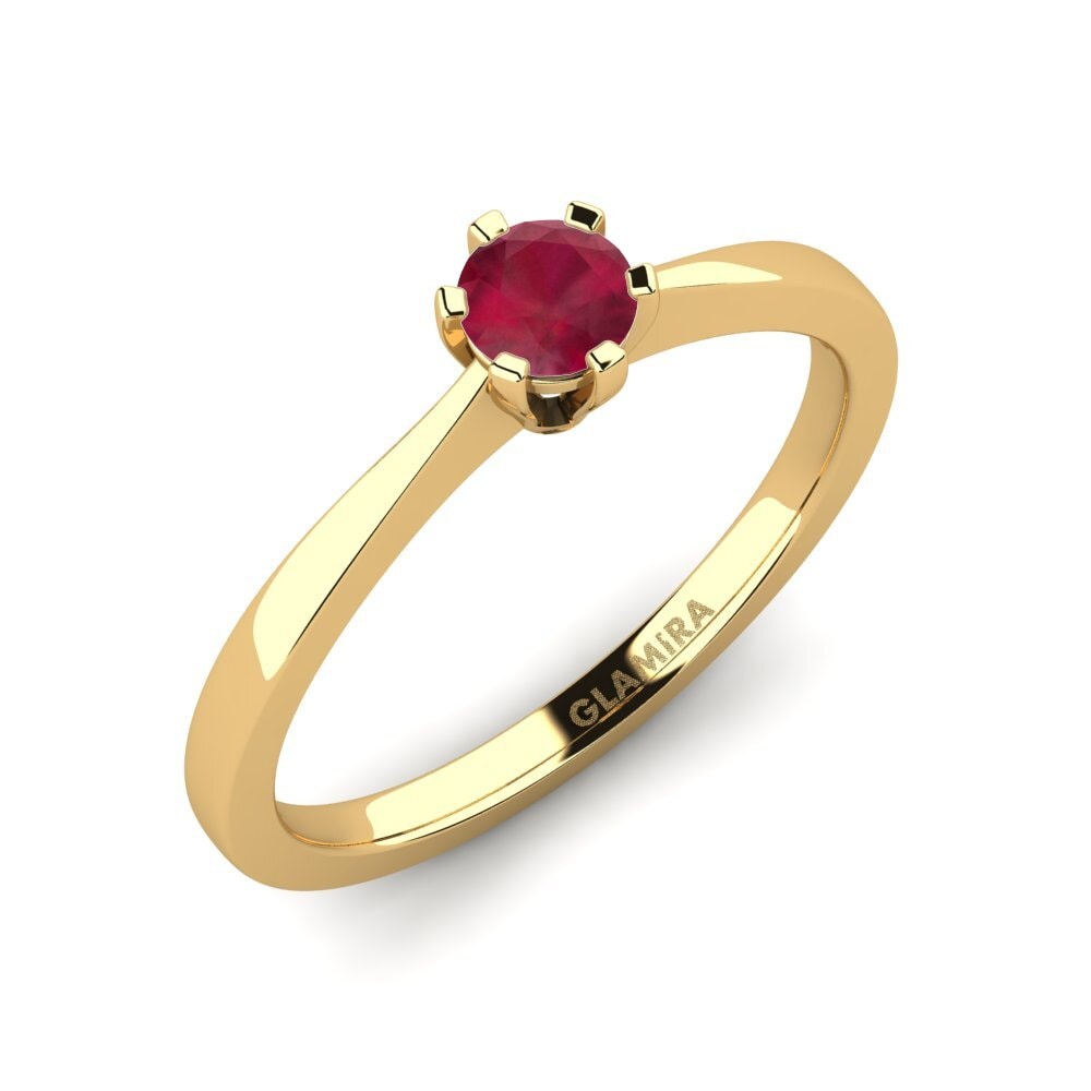 Gelbgold 585 Rubin Verlobungsring Bridal Rise