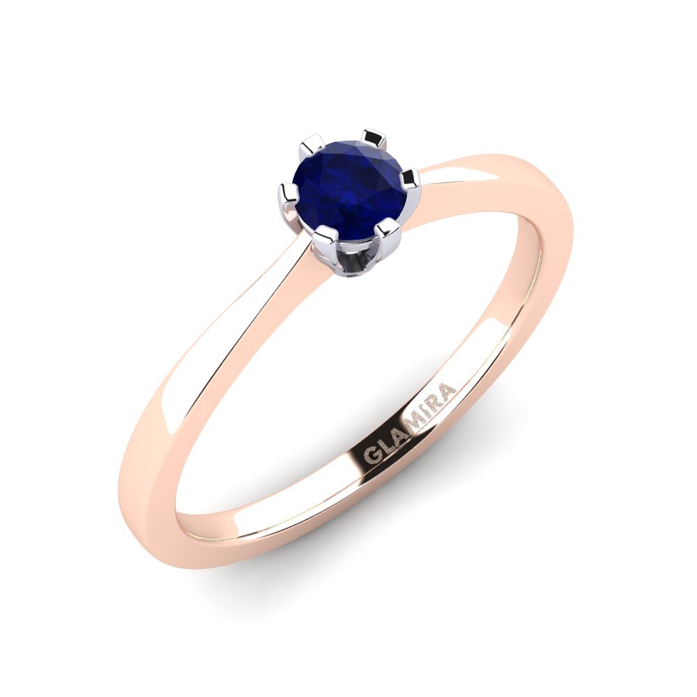 14ct Rose / White Gold Sapphire Engagement Ring Bridal Rise