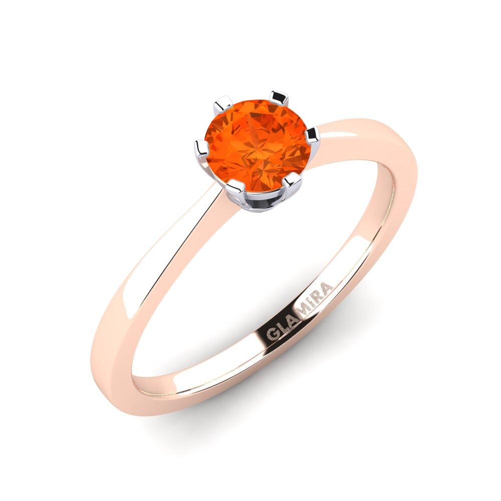 14ct Rose / White Gold Fire-Opal Engagement Ring Bridal Rise 0.5crt