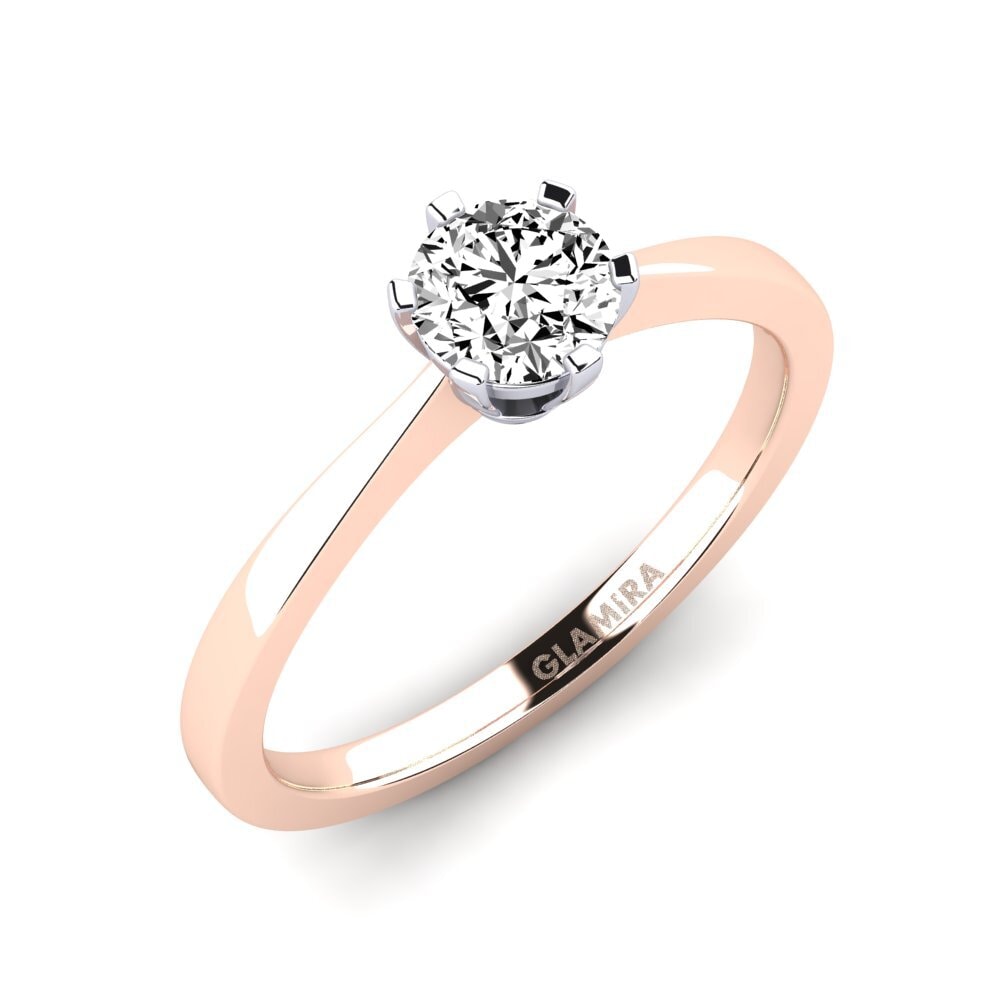 9ct Rose / White Gold Moissanite Engagement Ring Bridal Rise 0.5crt