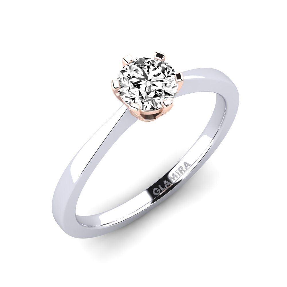 9ct White / Rose Gold Moissanite Engagement Ring Bridal Rise 0.5crt