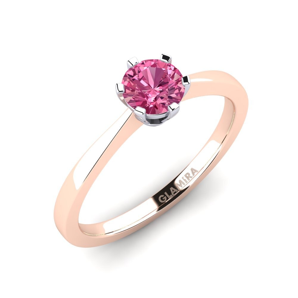 Or Rose & Blanc 14k Bague de fiançailles Bridal Rise 0.5crt