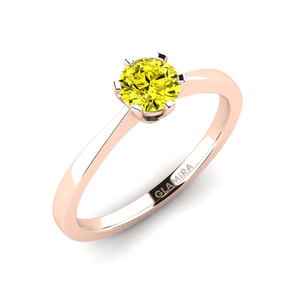 14k Oro Rosa Anillo de compromiso Bridal Rise 0.5crt
