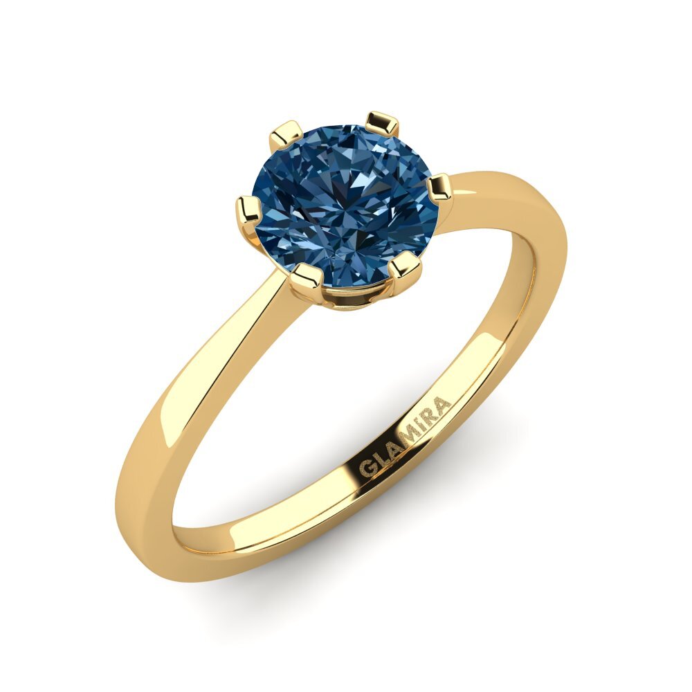 18k Oro Amarillo Anillo de compromiso Bridal Rise 1.0crt