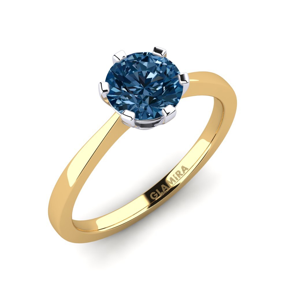 18k Oro Amarillo & Blanco Anillo de compromiso Bridal Rise 1.0crt