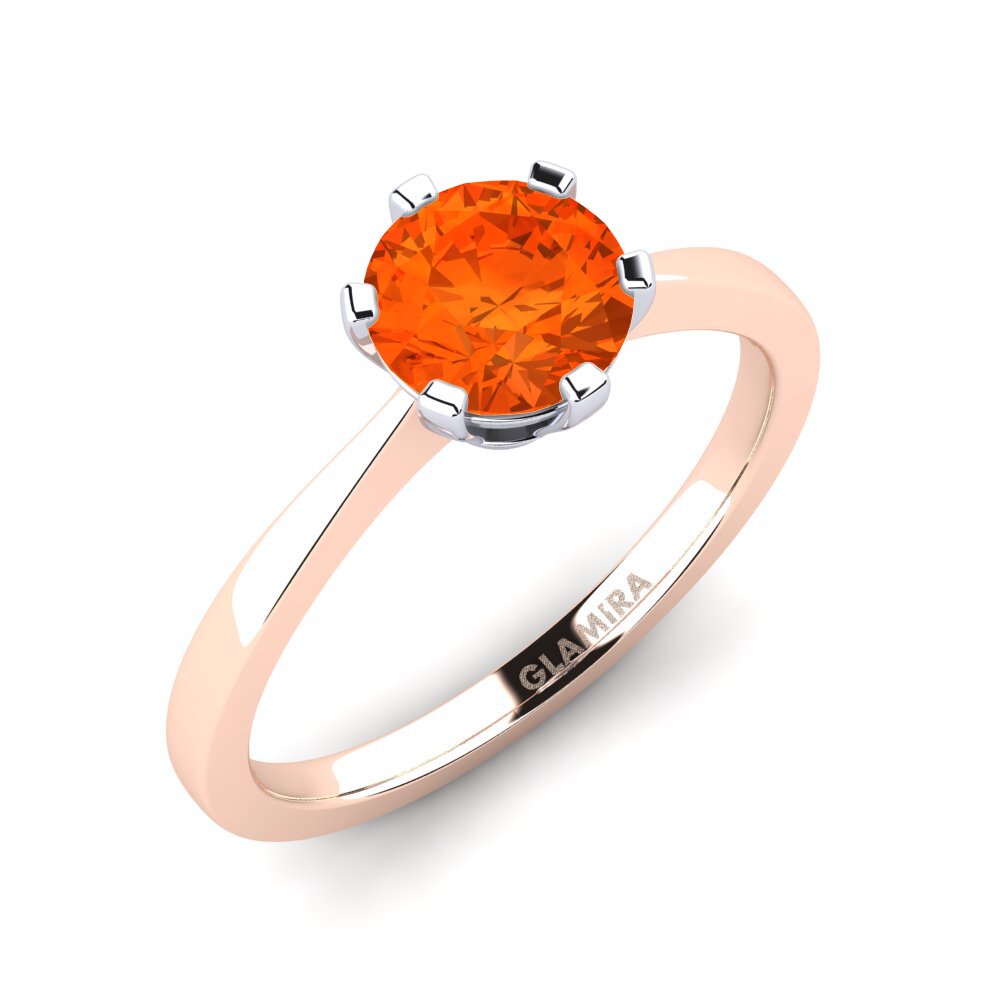 14ct Rose / White Gold Fire-Opal Engagement Ring Bridal Rise 1.0crt