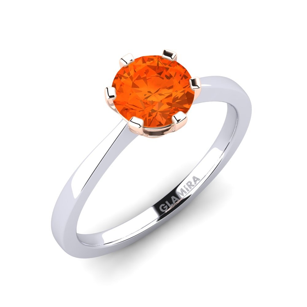 14ct White / Rose Gold Fire-Opal Engagement Ring Bridal Rise 1.0crt